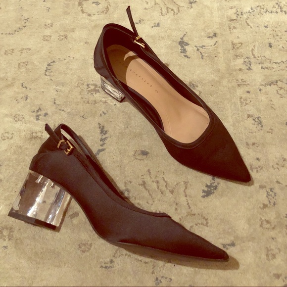 zara lucite heels